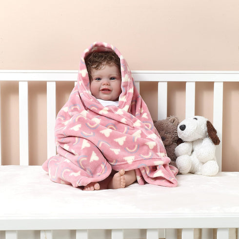30''X40'' Cozy CREVENT Fluffy Warm Fleece Baby Crib Blanket for Unisex Infant Toddler Crib Cot Stroller (Coral Red