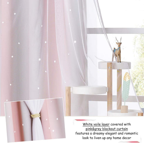 W52 L63/Per Set 2) NICETOWN Baby Room Decor, Short Window Curtains for Girls Bedroom, Mix & Match Elegance White Sheer