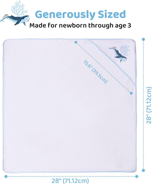 3 3 Mooreeke Baby Towel with Hood for Boys Blue Ocean Bath Towel for Babies Ultra Soft Absorbent PCS Baby Towels