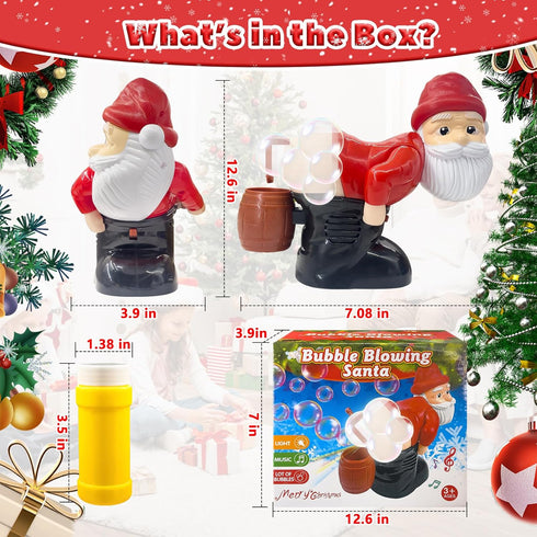 Generic Santa Bubble Blower for Christmas, Musical Santa Bubble Blower Machine with Flashing Lights, Automatic Santa