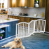 Wooden Dog Gate Foldable Pet Fence, Freestanding Pet Gates for Stairs, 3 Panel 23.6'' Height-White