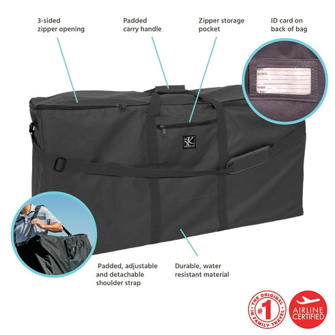 J.L. Childress Standard & Dual Stroller Bag - Travel Bag for Airplane, Fits Most Single & Double Baby Strollers