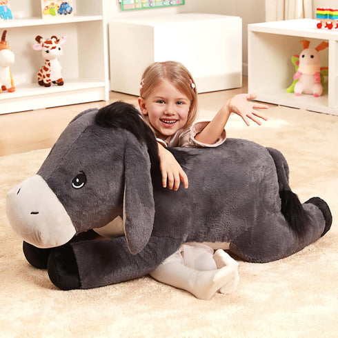 Toys,33" IKASA Giant Donkey Stuffed Animal Plush Toy,Big Large Jumbo Soft Cute Huge Size Fluffy Plushy Fat