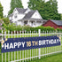 Happy 16th Birthday Banner Blue, Large 16th Bday Sign for Outdoor Decoration (9.8 x 1.6 feet)
