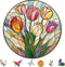 MYS AUR Puzzles for Adults, Tulip Stained Glass Wooden Puzzles 200 Pieces,