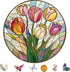 MYS AUR Puzzles for Adults, Tulip Stained Glass Wooden Puzzles 200 Pieces,