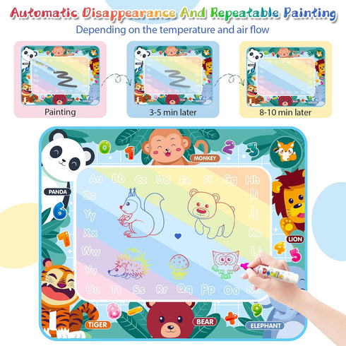 Extra Large Water Doodle Mat for Kids, Mess Free Coloring Toy for Boys and Girls Ages 2-8, Holiday Gift