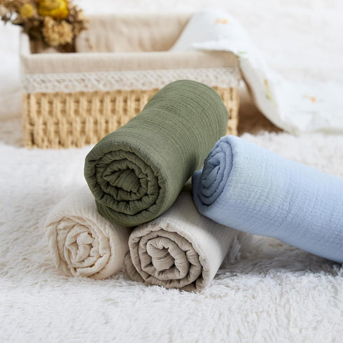 100% Meracorallo Muslin Swaddle Blanket, Cotton Receiving Blanket Soft and Breathable Swaddle Wrap for Baby Boys