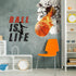Basketball Wall Decor, 18 x 38 Inch 3D Self Adhesive Removable Wall Decal Stickers for Boys Bedroom