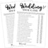White Theme Bridal Shower Games for 25 Guests, Wedding Shoe Game, Wedding Advice Cards, Reception Games, Bride Groom