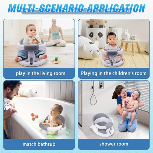 6 Mostop Baby Bath Seat for Babies Months & Up - Non-Slip Infant Bathtub Chair with Suction Cups - Sit Up Bath Seat