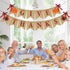 Give Thanks Burlap Banner - Rustic Thanksgiving Decorations - Turkey Pumpkin Bunting for Party Supplies