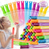 Jumlys 48 Pack Big Bubble Wands in 6 Colors - Bulk Party Favors for Kids, Ideal for School Prizes and Goodies