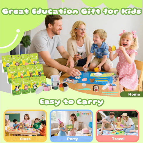 12 Air Dry Clay Kit, Animals Modeling Clay for Kids, Model Magic Clay with Sculpting Tools and Tutorials, Safe