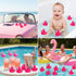 50 Goaste Pieces Flamingo Rubber Ducks Bulk, Pink Flamingo Bath Toys, Cute Floating Squeaky Bathtub Ducks for Baby