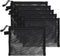 yuntop 6 PCS Mesh Pouch, Black Nylon Mesh Cosmetic Zipper Bags for Home