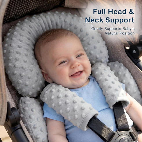 2-in-1 Pro Goleem Infant Car Seat Head Neck Body Support, Ultra-Soft Minky and Microfiber Newborn Car Seat Insert