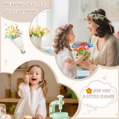 3+ Fabric Flower Bouquets Toys,DIY Craft Kits for Kids,Arts and Crafts Toy for Year Old Girls,Flowers Market Toy,Build