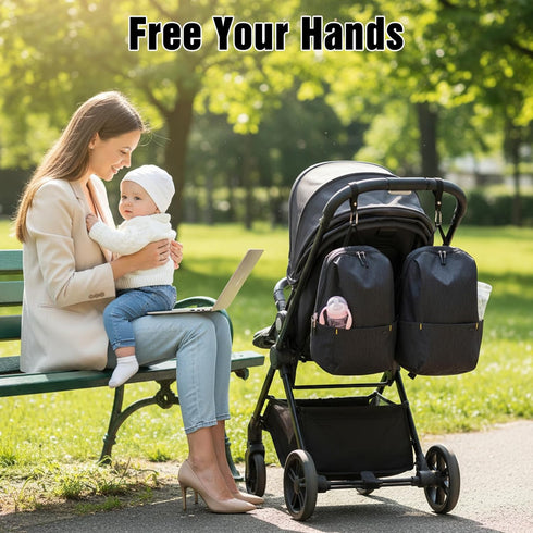 YBEATY 8pcs Stroller Hook Universal Stroller Clips and Hooks Adjustable Strollers Carabiner Clip Multifunctional