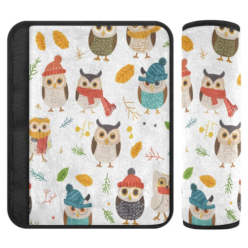 Vdsrup 2 Pack Seat Belt Covers Cute Owls Car Seat Strap Covers Super Soft Car Seat Neck Cover for Boys Girls Adults