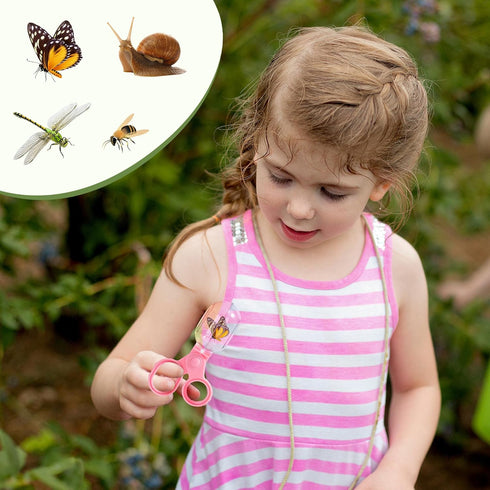 2-Person Set 3+) ROBOTIME Bug Catcher Kit for Kids - Complete Pink Outdoor Explorer with Double Tools for Siblings