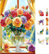 MINIWAN 500-Piece Jigsaw Puzzle for Adults - Colorful Roses in Glass Vase,