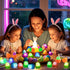 FLYSNK 12 Pack Easter Eggs Filled with LED Chick Puffer Balls, Easter Basket Stuffers with Light Up Fidget Stress Toys