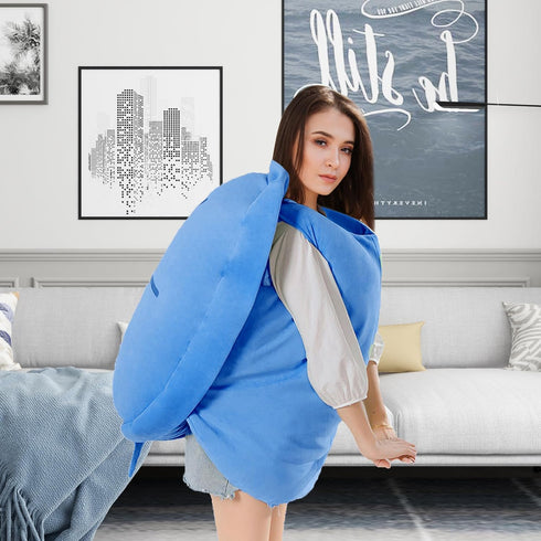 40 Inch Wearable Turtle Shell Pillow, Giant Tortoise Plush Toy Costume, Funny Dress Up (Blue)