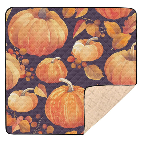 GuoChe Autumn Pumpkin Halloween Harvest Food Large Stylish Baby Activity Play Mat for