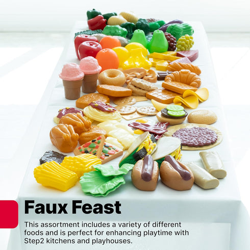 Step2 101-Piece Playset, 2-6 Play Food Assortment, Pretend Kitchen Vegetables, Fruit, Dessert, For Toddlers Ages Years