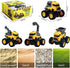 Construction Truck Toys - 4 Pack Excavator, Mixer, Crane, Dump Trucks, Push and Go Friction Powered Cars