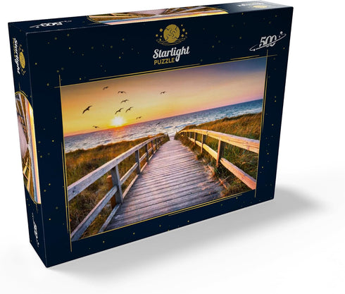 MyPuzzle Sunset On Dune Beach in The North Sea - Premium 500 Piece Jigsaw Puzzle for Adults