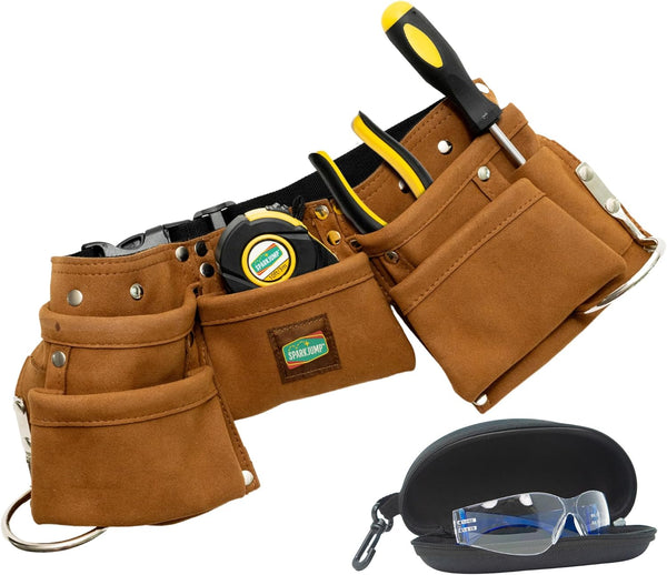 SparkJump Kids Brown Tool Belt, Adjustable Tool Belt for Toddlers and Kids,