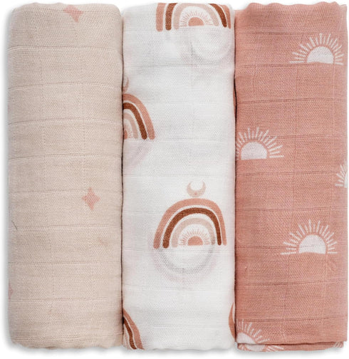 GLLQUEN BABY Receiving Blanket Boy Cotton Muslin Swaddle Blankets Girl Newborn Squares