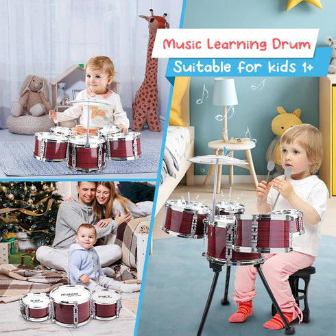 Set, 5 Set 3-5 Upgraded Kids Drum Piece Toy for Toddlers Band Rock Jazz Drum Musical Instrument Toys for Boys Girls