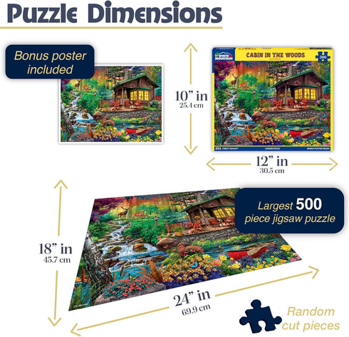 500 18"x24" White Mountain Piece Jigsaw Puzzle Spring Flowers Scenic Puzzles with Large Pieces Gift for Adults - Cabin