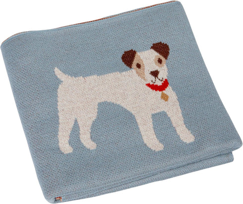 Creative Co-Op Cotton Knit Baby Blanket with Terrior Dogs, 40" L x