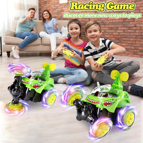 3 4-7 8-12 4WD 360 3D Hymaz Rc Stunt Car for Kids Year Old, Remote Control Car with Flips, Lights & Music, Cool Boys
