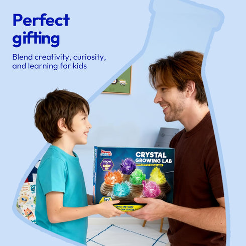 7 8-12 JOVA Klever Kits Crystal Growing Lab- Color Crystal Growing Kit with Light-Up Base, Educational Toys Birthday