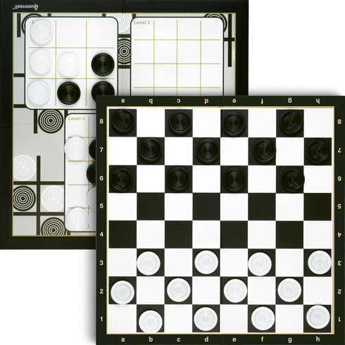 30 Checkers Board Game with Checkers Pieces - Classic Board Game for Kids and Adults