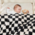 Checkered Fleece Baby Blanket, 30''x40'', Ultra Soft Cozy Receiving Blankets for Boys Girls Infant Toddler Crib Stroller