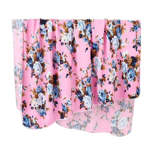 DRESHOW BQUBO Newborn Floral Receiving Blanket with Headbands or Hats, Toddler Warm Shower Gift