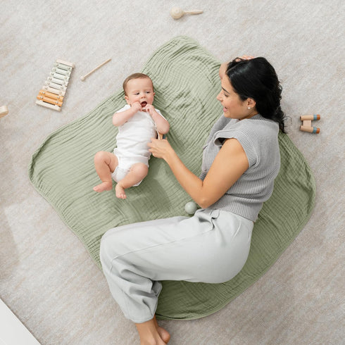 Comfy Cubs 3 Pack, 3-6 Easy Swaddle Blanket, Large for Months Infants and Muslin Baby Blanket Bundled