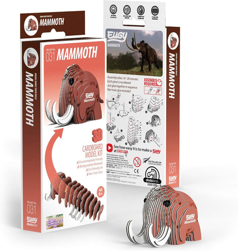 Eugy Mammoth 3D Puzzle, 22 Piece Eco-Friendly Educational Toy for Boys, Girls & Kids Ages 6+