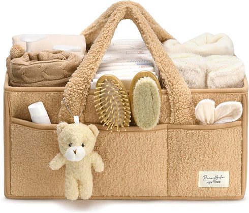 PeraBella Baby Diaper Caddy Organizer - Portable Storage Basket for Diapers, Wipes, Nursery, Car, Baby Shower Gift