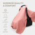 Set (Pack 6) Baby Car Seat Cover and Baby Burp Cloths of Bundled by Comfy Cubs