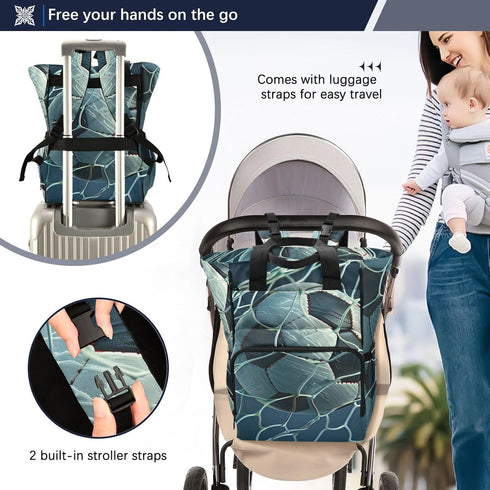 SUABO Backpack Baby Diaper Bag Ball in The Net Pictogram Large Bag Waterproof Travel Diaper Bags for Moms and Dads