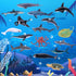 TOYMANY 24pcs Mini Ocean Animal Figurines, Realistic Cake Toppers with Sharks, Whales & Octopus for Kids' Parties and