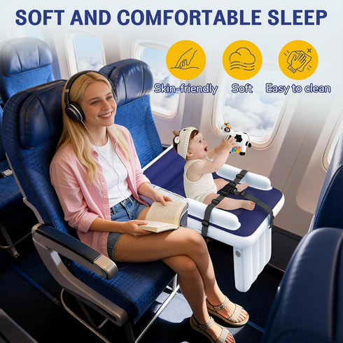 Toddler Airplane Bed - Inflatable Airplane Bed for Toddlers, Blow Up Air Mattress for Kids, Travel Baby Mattress Plane