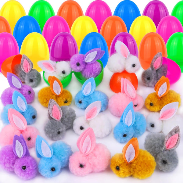 36 Pack Easter Egg Fillers with Easter Bunny Plush Easter Eggs with